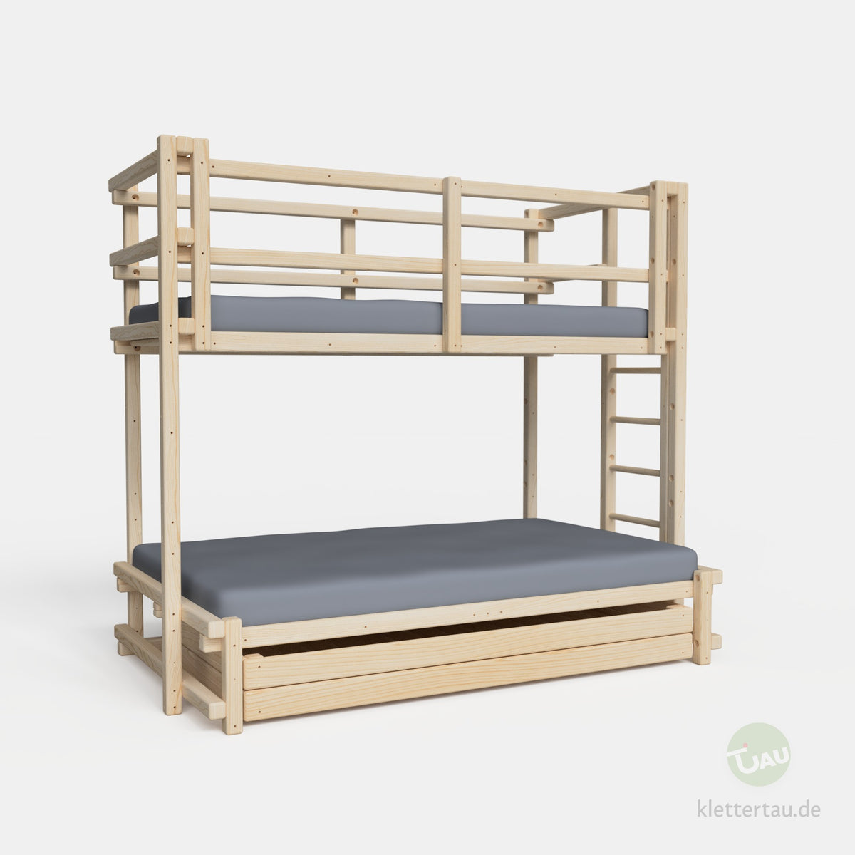 Etagenbett 90 über 120 mit Riesenschublade von TAU Abenteuerbetten #Breite der unteren Liegenebene_120 cm
