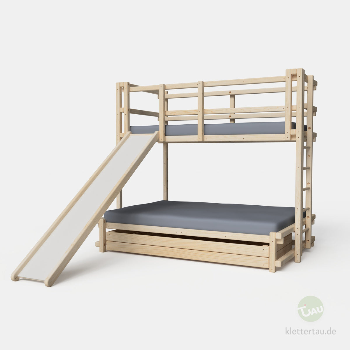 Etagenbett 90 über 140 mit Rutsche und Riesenschublade von TAU Abenteuerbetten #Breite der unteren Liegenebene_140 cm