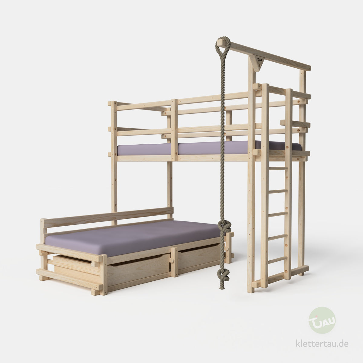 Eckbett Etagenbett von TAU Abenteuerbetten #untere Liegebreite_90 cm Liegebreite